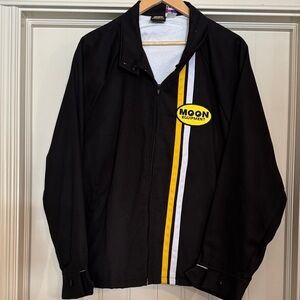 Equipment Men's Black Windbreaker with Yellow Accent